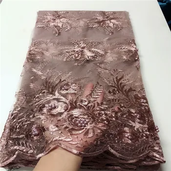 

Lake blue African beads 2020 peach Lace Fabric green Embroidered French Nigerian Lace Fabric High Quality Lace For Party