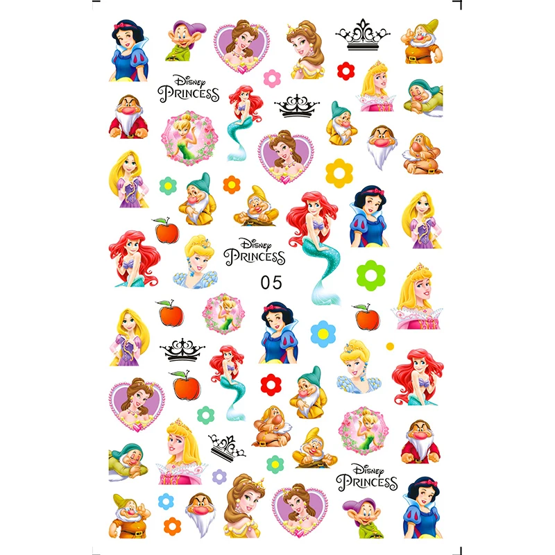 1PCS Cartoon Disney Nail Sticker Donald Duck Mickey Mouse Minnie Nail Slider Lion King Snow White Nail Art Accessories