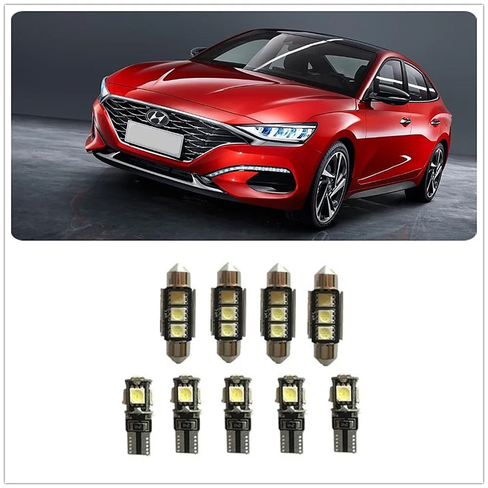 9 шт. Белый светодиодный комплект интерьера для Hyundai HMD 230 Genesis Coupe 260 iMAX ix35 Lantra Santa Fe XL