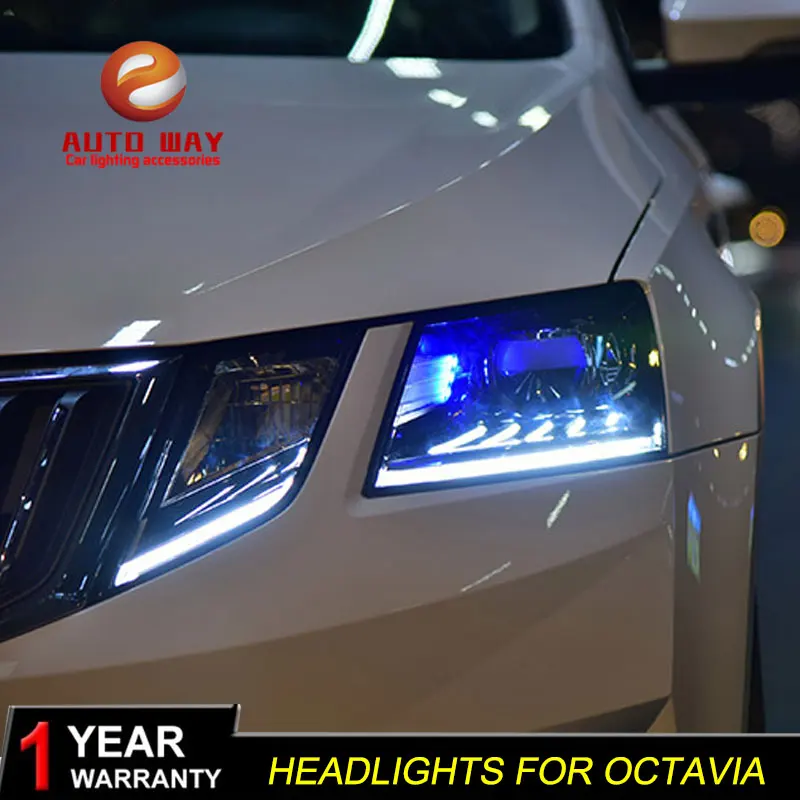 Высококачественный чехол для стайлинга автомобиля Skoda Octavia 2018 фары светодиодный