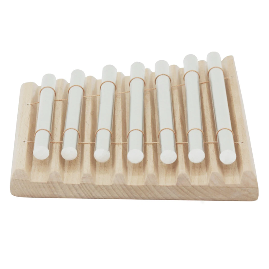 7-Tone Tabletop Chime Musical Percussion Instrument with Mallet- Burlywood