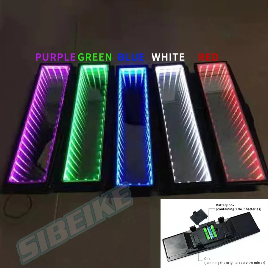 Infinity Galaxy 3D Bottomless Endless High Quality ABS Rearview Car RGB LED CLIP ON Rearview Mirror