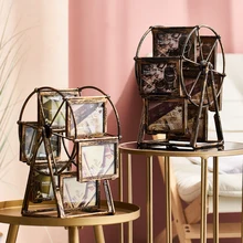 5 pollici Classico Retrò Rotazione di 360 Gradi Ruota Panoramica Photo Frame Romantico Smontato Foto FAI DA TE Per La Casa Cornice Mulino A Vento Decorazione