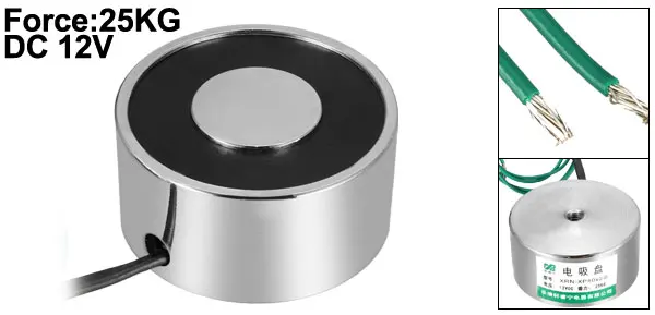 DC 12V 25kg Uxcell 1 шт. DC12V 24 В Sucked диск электромагнитный Электрический подъемник Холдинг Электромагнит чистое железо - Цвет: DC 12V 25kg