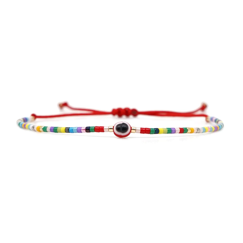 Go2boho MIYUKI Турецкий Дурной глаз браслеты повязки бохо шик браслет Радуга ювелирные изделия Pulseras Mujer Moda для женщин Bileklik Новинка - Окраска металла: MI-B190433A