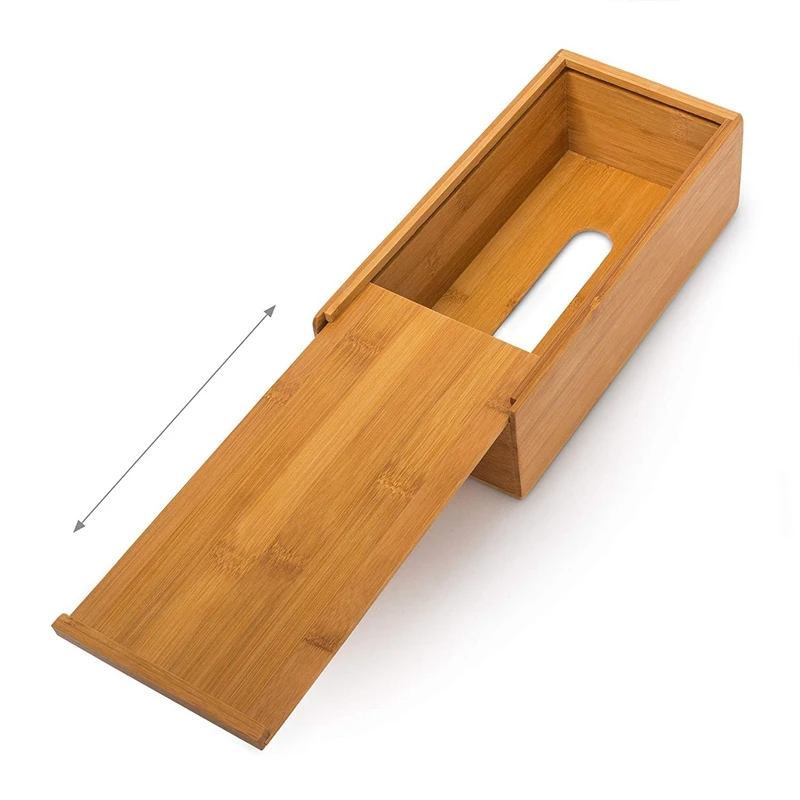 Bamboo box 7.5 x 24 x 12 cm can be used for paper handkerchiefs as paper towel dispenser with remov