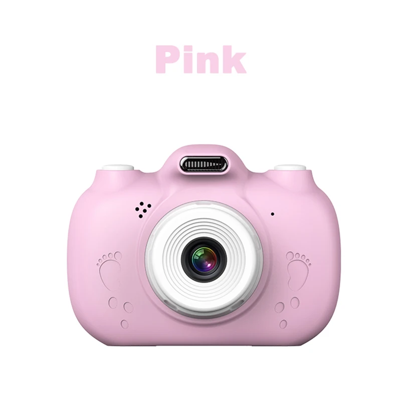 Pink Высокое качество для детей с цифровой печатью Камера 3 дюймовый сенсорный экран Двойной объектив мультфильм фон для фотосъемки, подарок на день рождения - Цвет: Pink