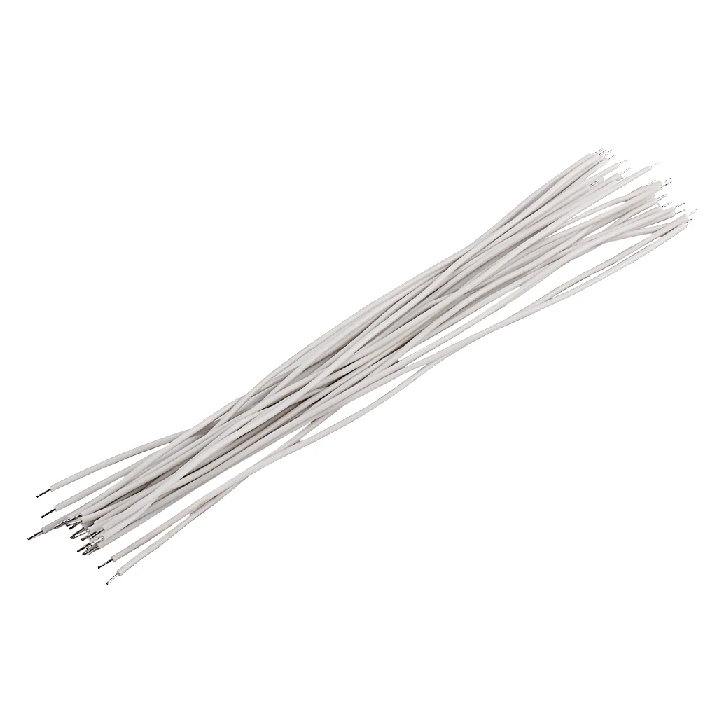20 Pieces Single Core Pickup Wires Line Interior Connecting Cable for Electric Guitar Bass, White