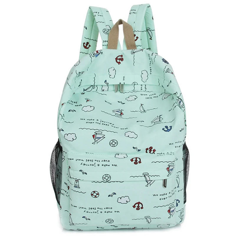 Местный сток Модные мужские женские Симпатичные Рюкзаки Путешествия Холст Грудь пакет сумка Школьный рюкзак сумки - Цвет: Светло-зеленый