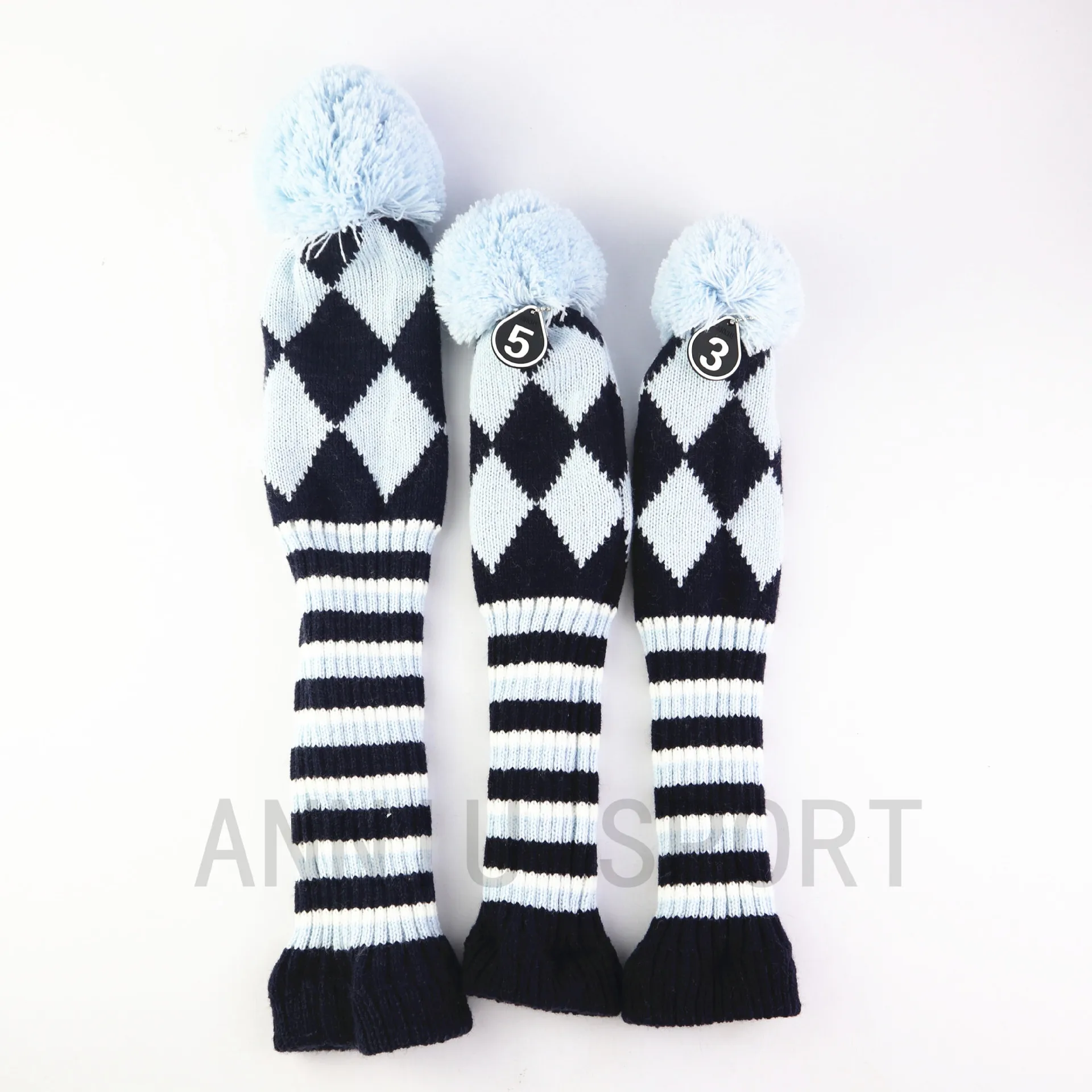 Manufacturers Direct Selling Cross Border Electricity Supplier Golf Wooden Pole Suit Head Covers Sleeve qiu gan tao Yarn Knitted