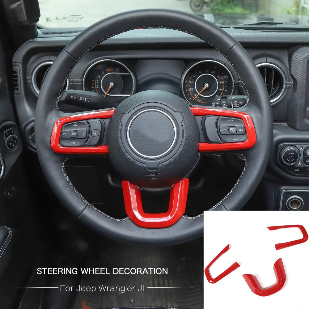 Для Jeep Wrangler JL ABS Авто Руль формовочная рама крышка отделка красный