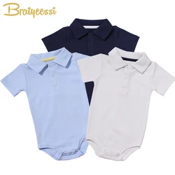 Barboteuse d'été à manches courtes pour bébés garçons, combinaison Polo décontractée, vêtements pour nouveau nés, tenues en coton pour bébés filles 
