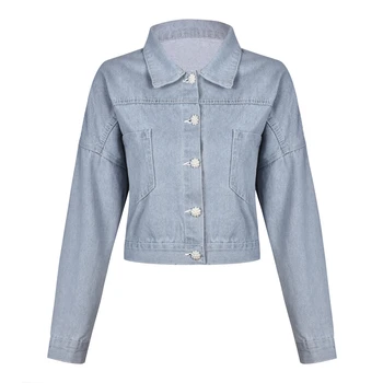 

SZMALL Newest Beading Button Denim Women Jackets Spring Autumn Stylish Full Sleeve Jean Coat For Female Casual Lace Tops Outwear