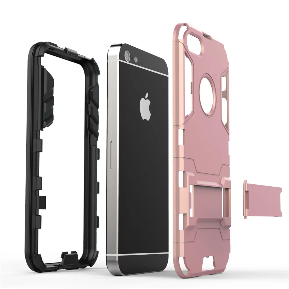 Kickstand Case For iPhone se 2016 5s 5 Cases Shockproof Armor TPU