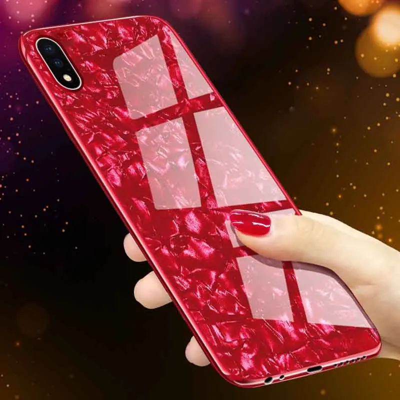 

Luxury Phone Case For Huawei Honor 10 9 Lite 8X Case Tempered Glass Hard Conch Shell Cover For Huawei P20 Honor V9 V10 Play