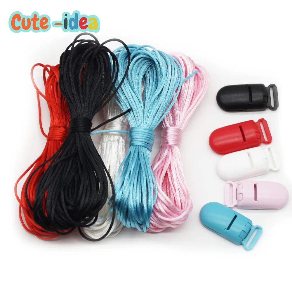 Cute-idea Baby Teether Accessories Plastic Clip Colorful Nylon Cord DIY For Baby Silicone Teething Necklace Pacifier Clips Tool teething toys silicone teething toys baby teething toys pacifier clips