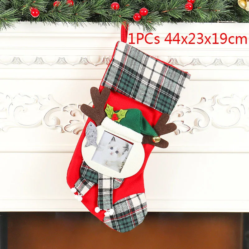 Рождественские чулки, носки, кошка, собака, лось, Navidad, год, мешок для конфет Рождество, украшения, рождественские елки, вечерние подарочные сумки для детей