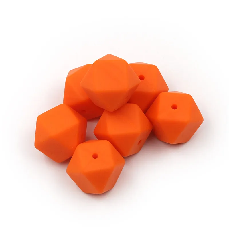 Jojochew шестигранные силиконовые бусины зазор оранжевый цвет детские сенсорные четки качество еды Прорезыватели 50 шт BX8