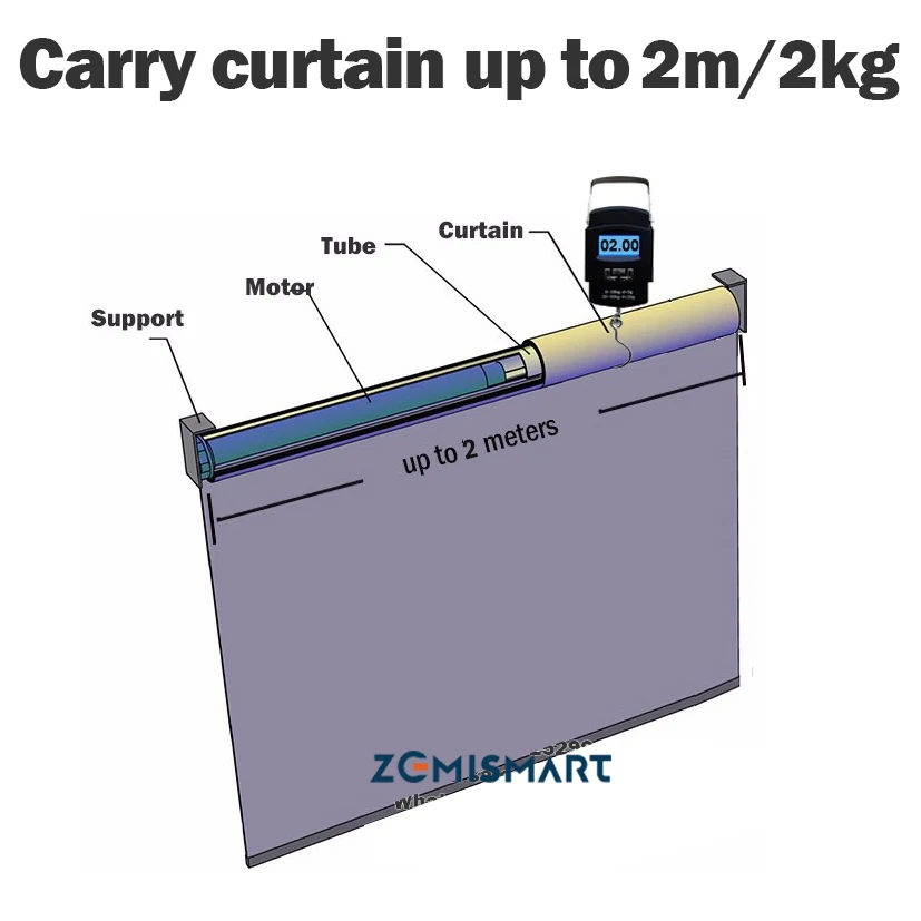 Billig Zemismart Motorisierte Windows Rollo Blind Motor für 28mm Rohr Rohr Vorhang Motor DC12V RF433 Arbeit mit Broadllink