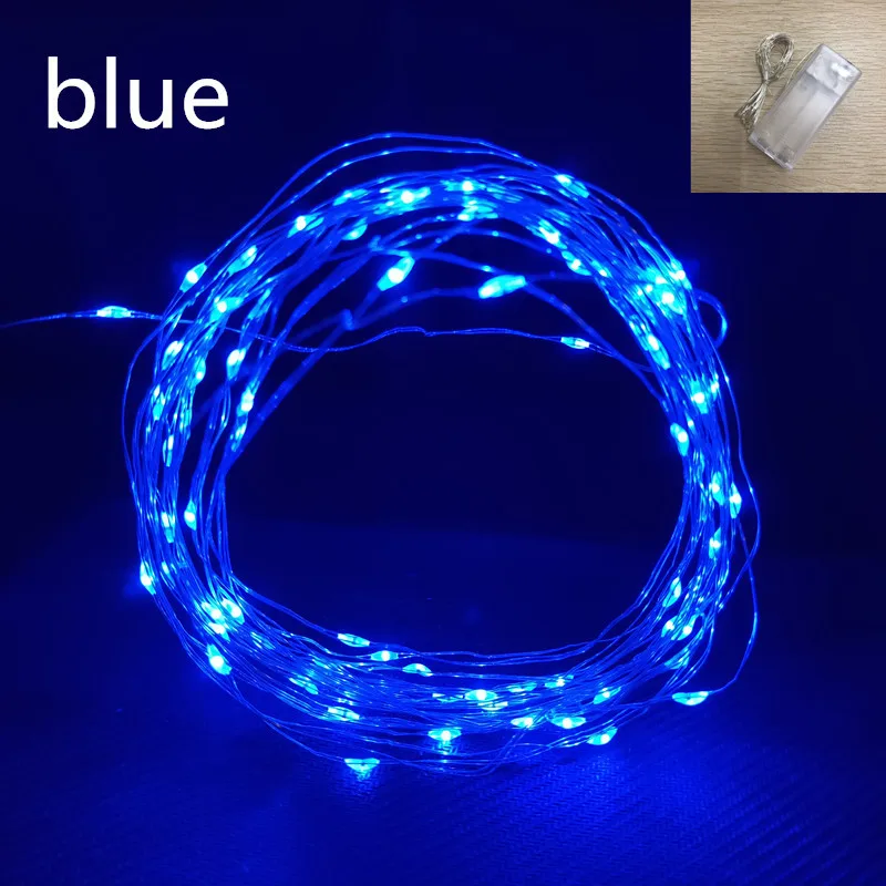 box 10m blue Рождественское украшение ветка елки светильник 20 светодиодов струнный светильник s Настольный Noel украшения для рождественских украшений Новогоднее украшение - Цвет: box 10m blue