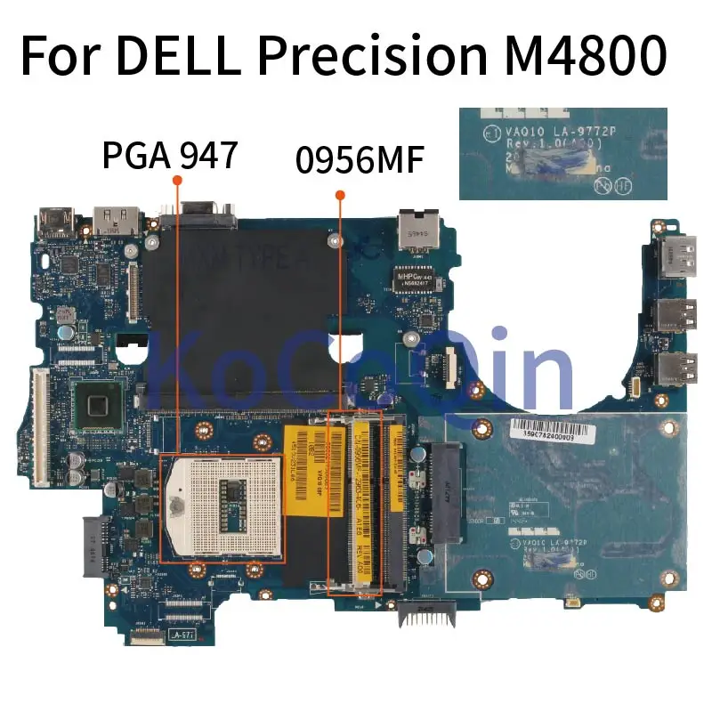 

For DELL Precision M4800 Notebook Mainboard CN-0956MF 0956MF VAQ10 LA-9772P SR17C Laptop Motherboard DDR3