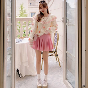 

Japanese Women's French Sweater Loose Thick Sweet top Knit kawaii girl gothic lolita cute loli cosplay Sweet princess lolita