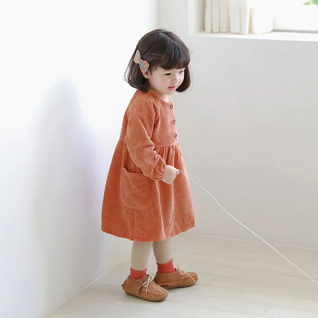 

Fashion 2019 Autumn and Winter New Girls Baby Corduroy Dress Children's Clothing Dresses Infant Girl Clothes for 80-120cm Height