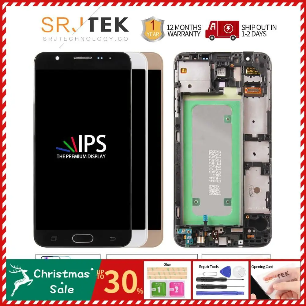 Оригинальный дисплей для SAMSUNG Galaxy J7 Prime 2016 lcd сенсорный экран с двумя отверстиями