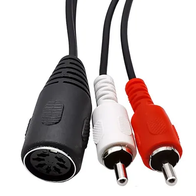 7-контактный DIN Женский кабель MIDI-2 Двойной RCA штекер аудио кабель