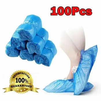 

100Pcs Disposable Shoe Covers Rain Waterproof Plastic Non-Slip Breathable Shoe Boot Covers for Women Men