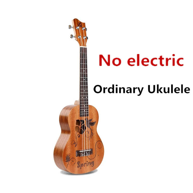spring Гавайские гитары укулеле 26 дюймов все красное дерево мини Electri Tenor акустические гитары 4 струны Ukelele установить звукосниматель туристическая гитара четыре сезона - Цвет: spring