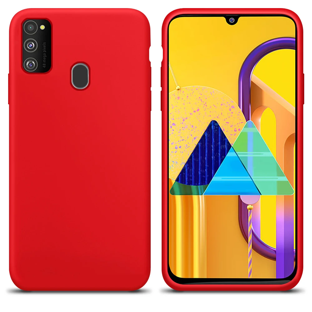 GKK, жидкий силиконовый чехол для samsung M30s, чехол, противоударный, для детской кожи, с логотипом, чехол для samsung M30s, чехол - Цвет: China Red