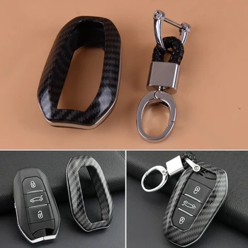 

DWCX Carbon Fiber Style Car Remote Key Shell Fob Case Cover Fit For Peugeot 508 3008 5008 Citroen C3 C4 C5 DS 4S 5 3 7