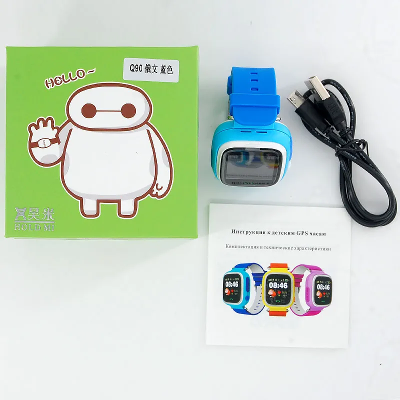 New Arrival Q90 GPS Phone Children Watch Positioning Fashion  1.22 Inch Color Touch Screen kids SOS Smart Watch PK Q80 Q50 Q12
