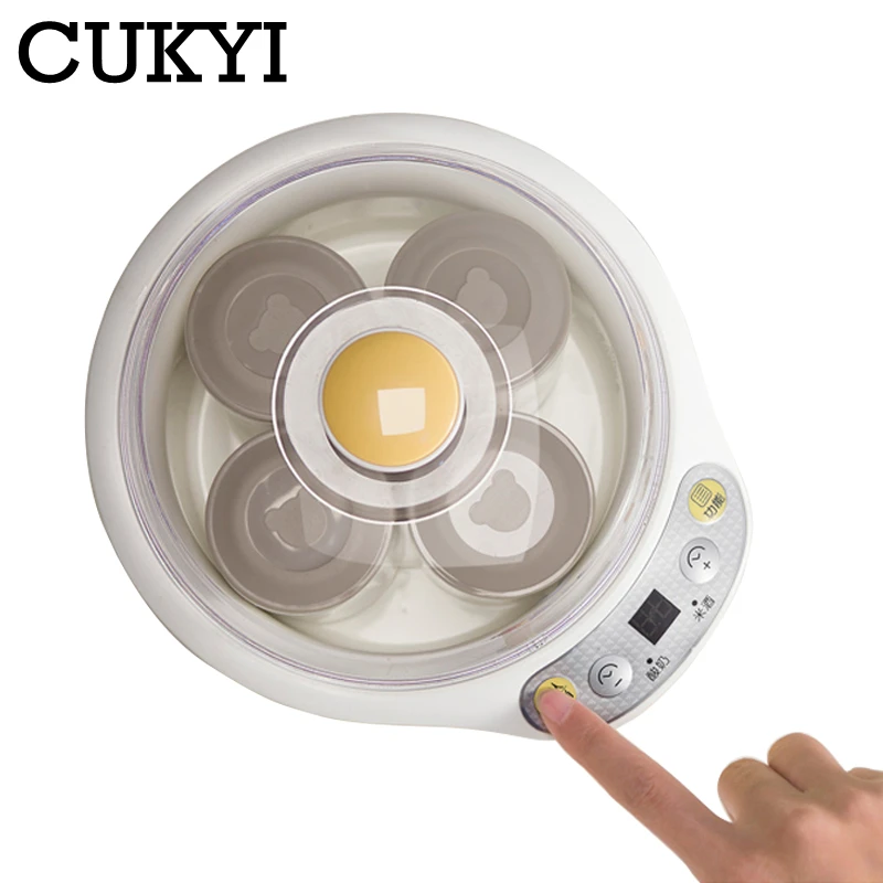 CUKYI 1L Electric Intelligent multifunction Yogurt Natto Maker Stainless steel ceramic liner Automatic Rice wine making machine