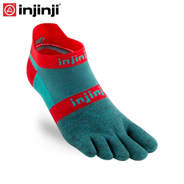 Injinji Toe socks Run OriginalWeight no-show носки для бега с пятью пальцами мужские - Цвет: Aquaberry