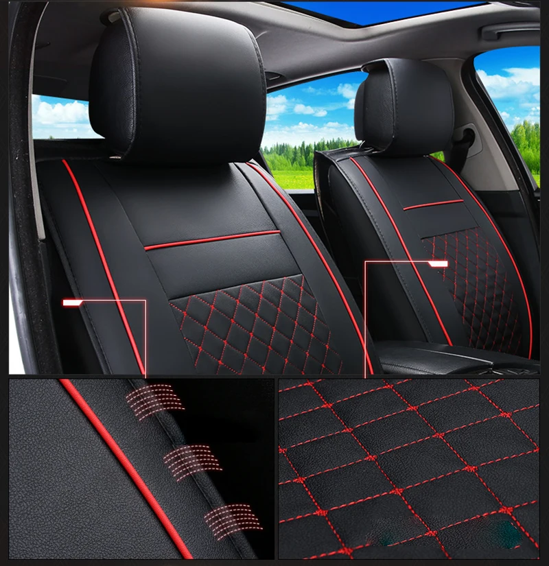 Универсальные автомобильные чехлы из искусственной кожи для Toyota Corolla Camry Rav4 Auris Prius Yalis Avensis SUV автомобильные аксессуары