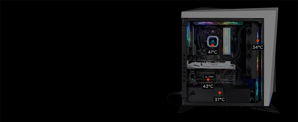 Умный RGB контроллер освещения и скорости вентилятора CORSAIR ICUE Commander PRO работает при нулевых оборотах для полной тишины