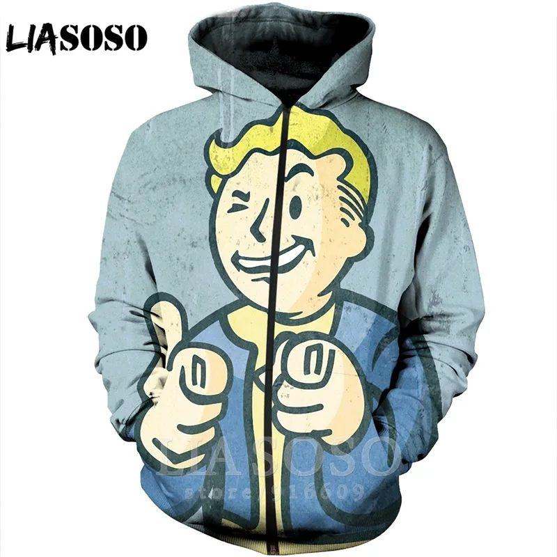 13 Забавный 3D принт унисекс аниме Fallout 4 хип хоп игра Толстовка с длинным рукавом homme Harajuku рубашка на молнии толстовки рок Толстовка A139 - Цвет: 13