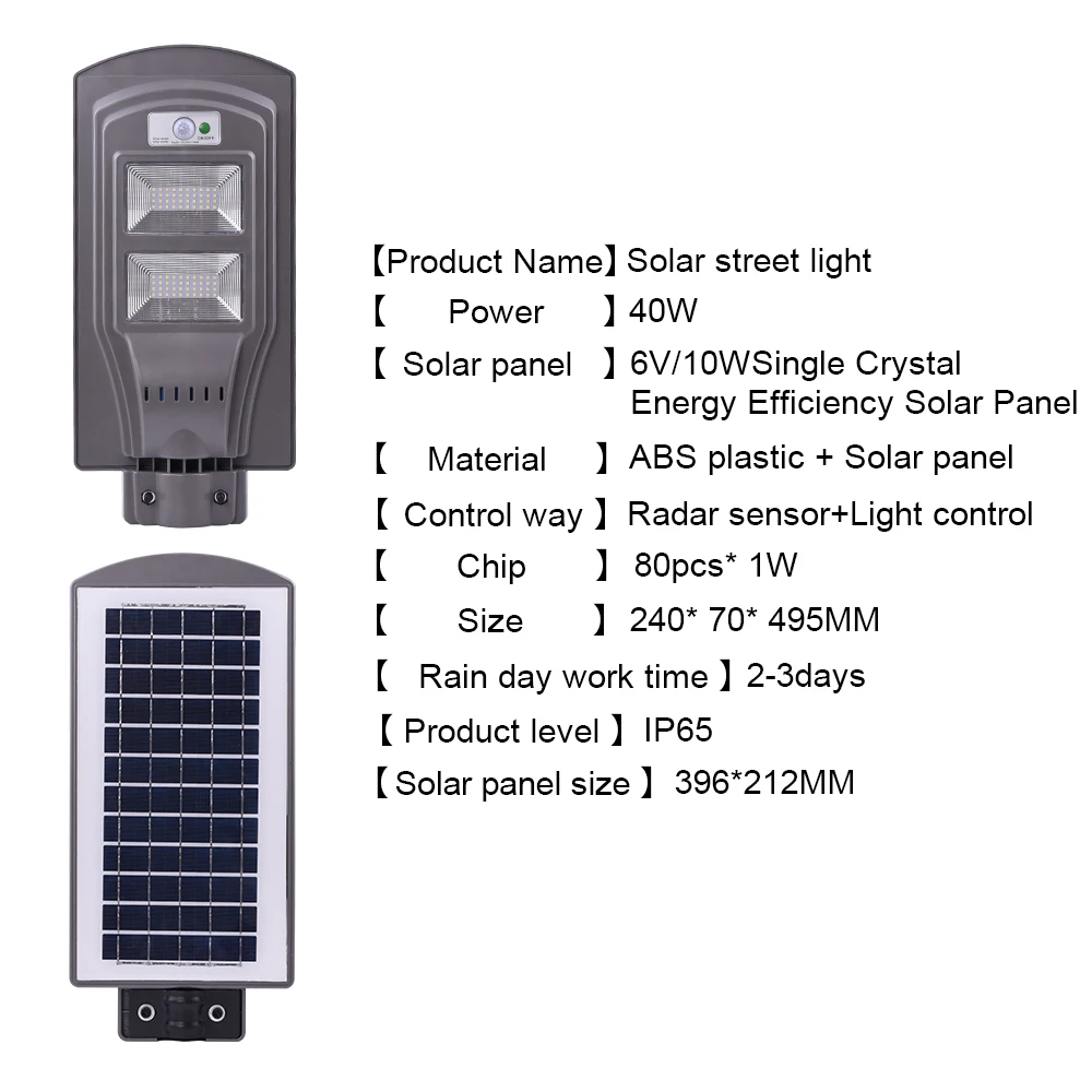 20 Вт 40 Вт 60 Вт наружный светодиодный настенный светильник IP65 Солнечный уличный светильник радиолокационное движение+ Интеллектуальный светильник для управления солнечным датчиком прожектора