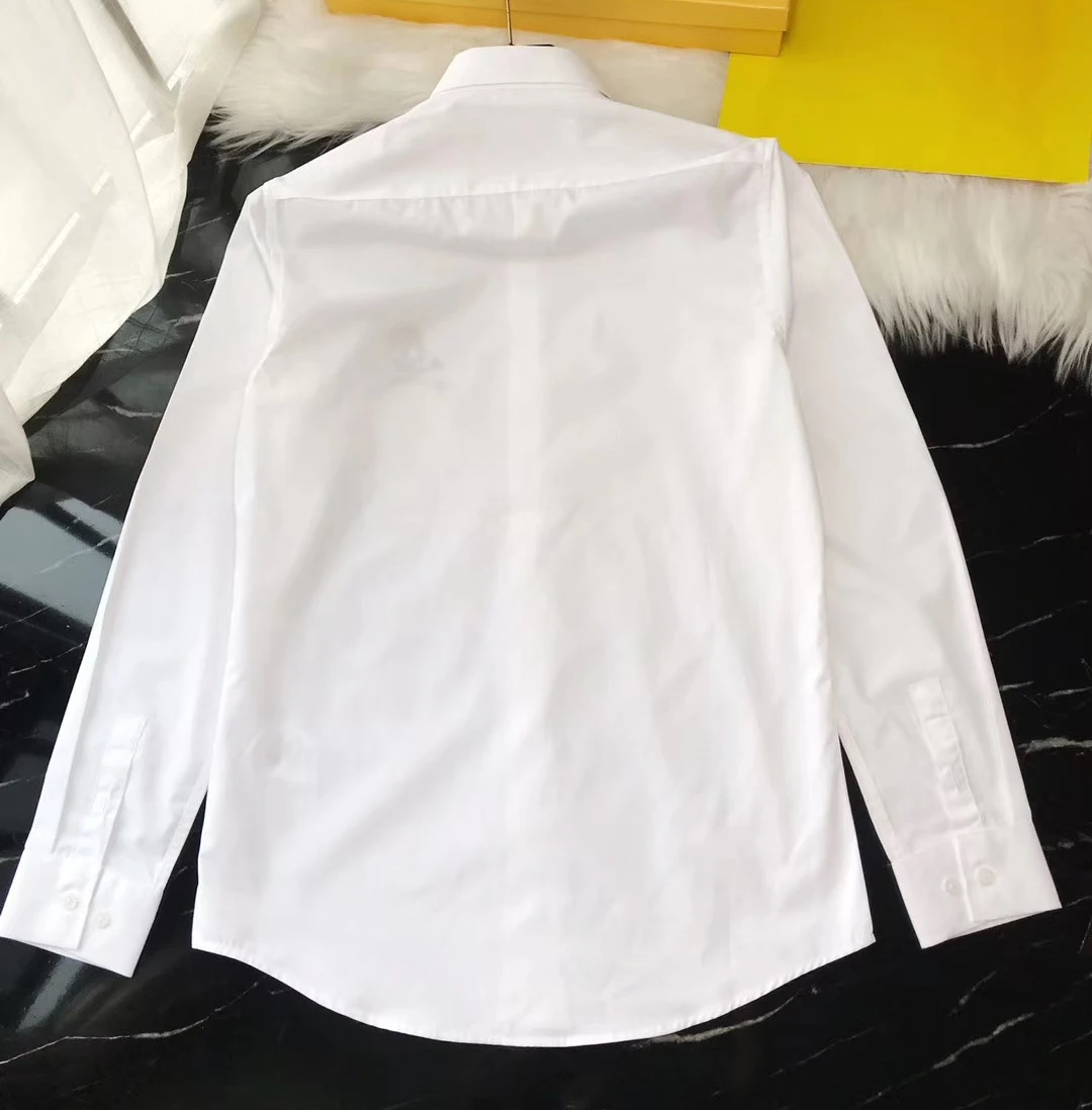 DUYOU Mens Cotton Shirt Men Dress Shirt Men Embroidery Skull On the left chest High Quality Slim Fit Casual Shirts DY2320