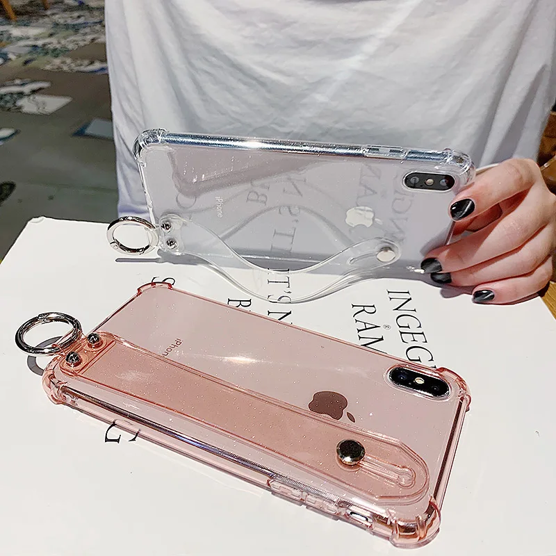 SoCouple мягкий чехол-держатель для телефона из ТПУ для iphone 7, 8, 6, 6s plus, X, XS, max, XR, 11 Pro, Max, противоударный ремешок на запястье, чехол-накладка на руку