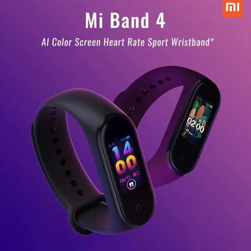 Глобальная версия, Xiaomi mi, браслет, 4,, водонепроницаемый, Смарт, mi Band 4, браслет, пульсометр, фитнес, 135 мА/ч, 3 вида цветов, экран, Bluetooth, 5,0