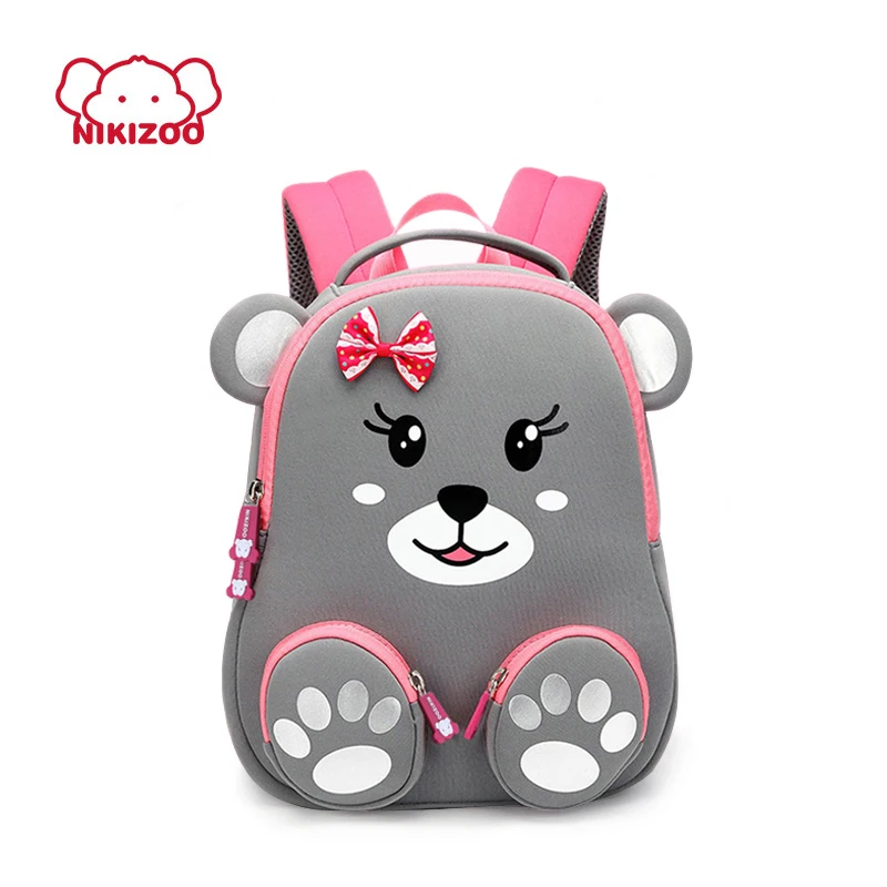 Nikizoo мультяшный медведь школьный рюкзак для детского сада водонепроницаемый
