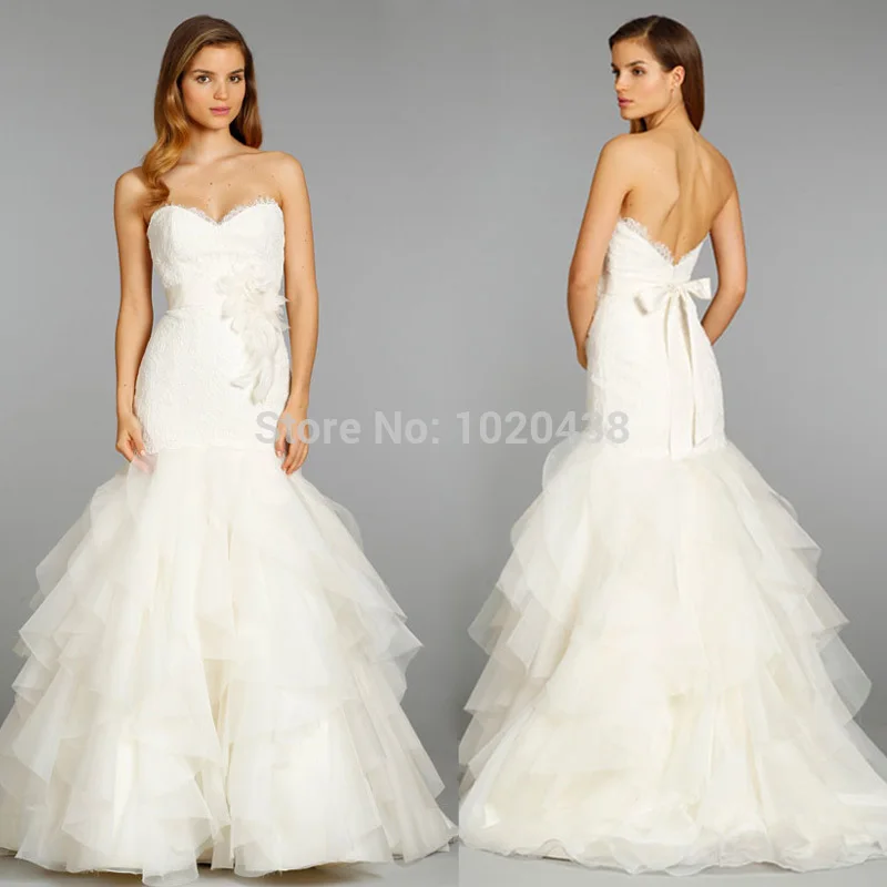 Vestido de noiva casamento Сексуальное Милое кружевное платье русалки из органзы со съемным цветком, свадебное платье для матери невесты