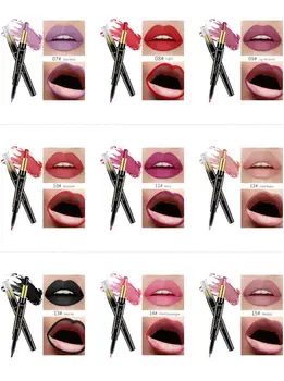 

2 In 1 Lipstick Pen Lip Liner Lipstick Pencil Lips Makeup Women Cosmetics Long Lasting Waterproof Matte Lip Pencil Sexy Lips NEW