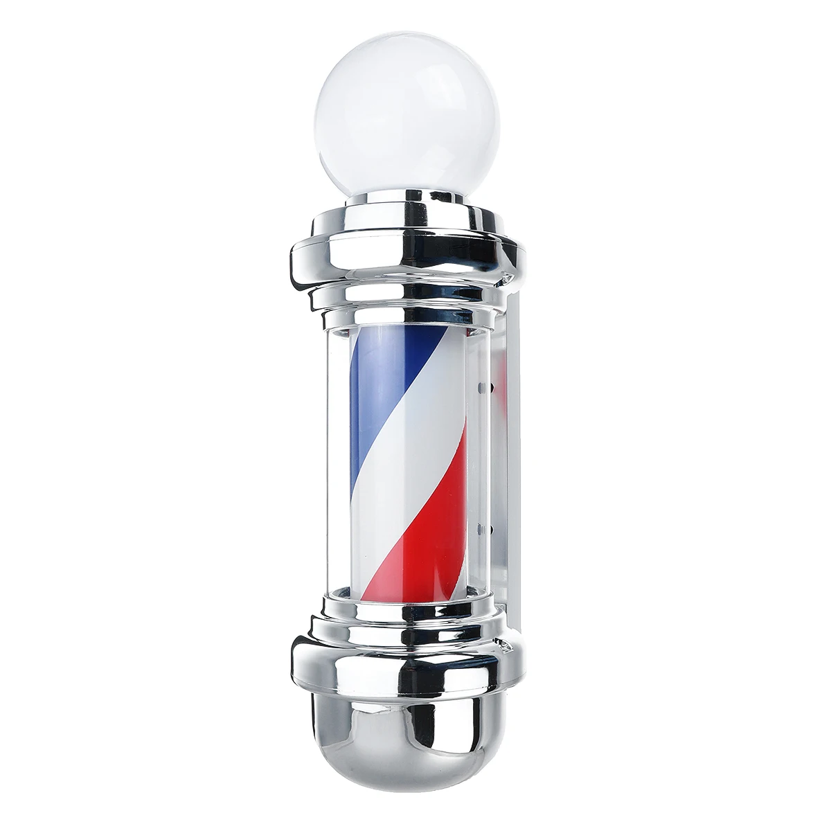 LED Barber Shop Sign Pole Light Red White Blue Stripe Design Roating Salon Wall Hanging Light Lamp Beauty Salon Lamp