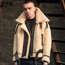Дизайнерское подиумное мужское зимнее теплое пальто из натурального меха, овчина, натуральный мех ягненка, куртка для мужчин, мотоциклетная кожаная куртка, шерстяное пальто свободного кроя
