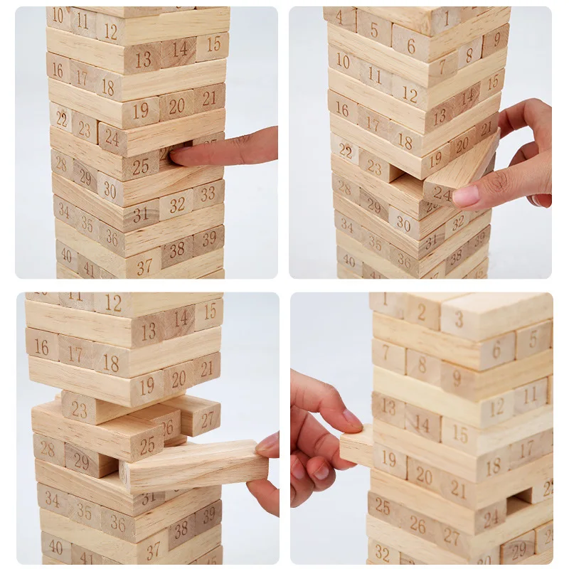 

Children Jenga Stack-up High Solid Wood Product Wooden Baby Chouchoule Pumping Early Childhood Educational Force Toy