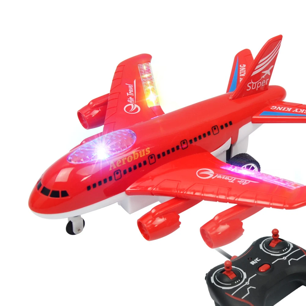 Игрушки Перезаряжаемые RC самолет с дистанционным управлением привлекательный 4 канала забавные одни мигающие огоньки модельных детских руления моделирование музыка